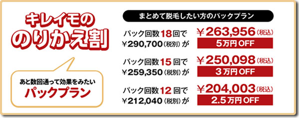 キレイモの乗り換え割