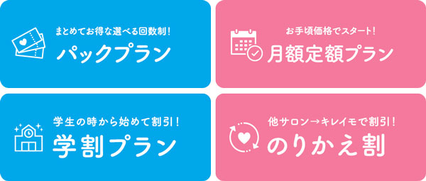 キレイモ金沢香林坊アトリオ店の料金プラン