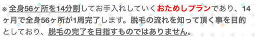 脱毛ラボの月額制プランはお試し用プラン